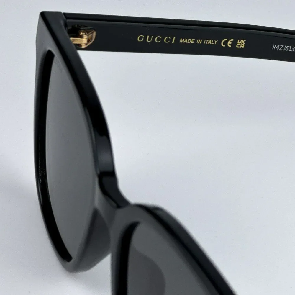 NEW Gucci GG1346SK 001 Black Grey Square Unisex Sunglasses GG 1346SK